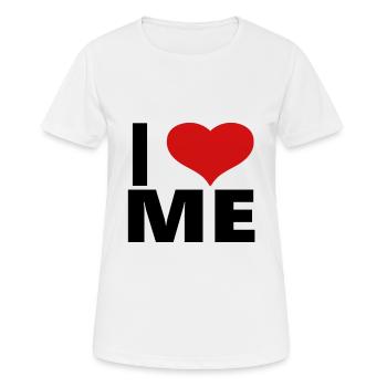 I LOVE ME Tasse Shirt lustige Sprüche - Frauen T-Shirt atmungsaktiv - Weiß - Vorne - AI Model Female 172 dark (172cm)