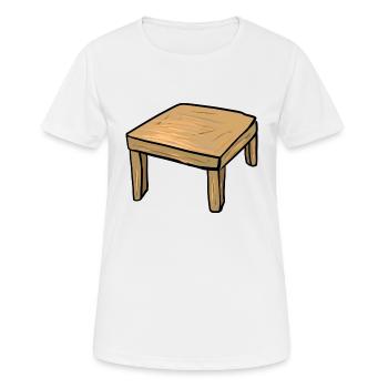 Wooden Table Table Furniture Cartoon symbol - Women's Breathable T-Shirt - white - Front - AI Model Female 172 dark (172cm)