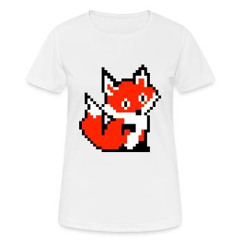 Fox Fox Paw rétro conception de chemise de pixel - T-shirt respirant Femme - blanc - Devant - AI Model Female 172 dark (172cm)