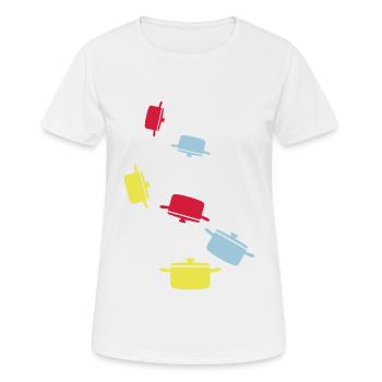 cooking pot symbol - Women's Breathable T-Shirt - white - Front - AI Model Female 172 dark (172cm)