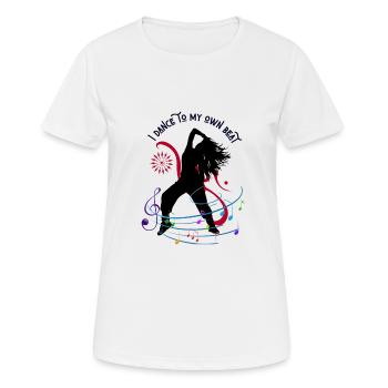Ich tanze zu meinem eigenen Rhythmus - Frauen T-Shirt atmungsaktiv - Weiß - Vorne - AI Model Female 172 dark (172cm)