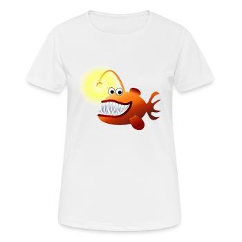 Tiefsee-Anglerfisch - Frauen T-Shirt atmungsaktiv - Weiß - Vorne - AI Model Female 172 dark (172cm)