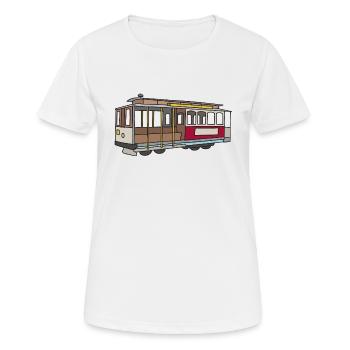 San Francisco Téléphérique c - T-shirt respirant Femme - blanc - Devant - AI Model Female 172 dark (172cm)