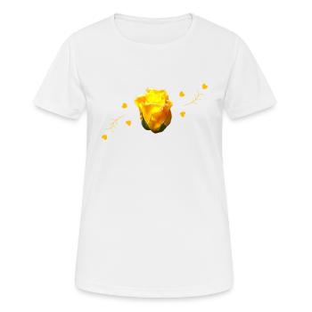rose jaune rose - T-shirt respirant Femme - blanc - Devant - AI Model Female 172 dark (172cm)