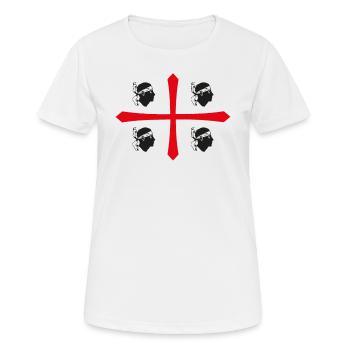 Sardinia flag flag Sardinia Sardegna - Women's Breathable T-Shirt - white - Front - AI Model Female 172 dark (172cm)