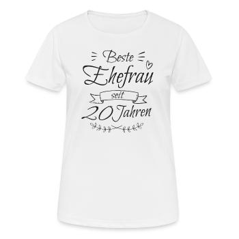 20 Hochzeitstag Beste Ehefrau Porzellanhochzeit - Frauen T-Shirt atmungsaktiv - Weiß - Vorne - AI Model Female 172 dark (172cm)