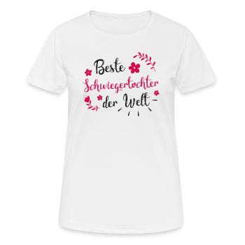 Beste Schwiegertochter Gesc - Frauen T-Shirt atmungsaktiv - Weiß - Vorne - AI Model Female 172 dark (172cm)