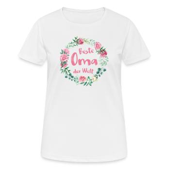 Beste Oma der Welt Loading baby Geburt ich werde - Frauen T-Shirt atmungsaktiv - Weiß - Vorne - AI Model Female 172 dark (172cm)
