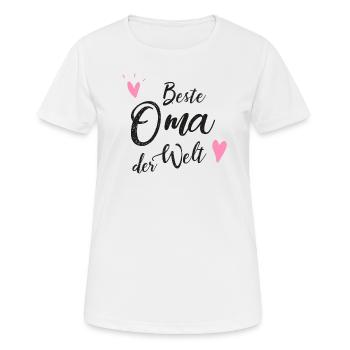 Oma 80 Geburtstag - Frauen T-Shirt atmungsaktiv - Weiß - Vorne - AI Model Female 172 dark (172cm)