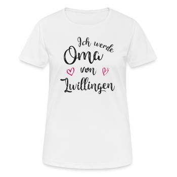 Oma werden Zwillinge Ankündigung Baby Geburt - Frauen T-Shirt atmungsaktiv - Weiß - Vorne - AI Model Female 172 dark (172cm)