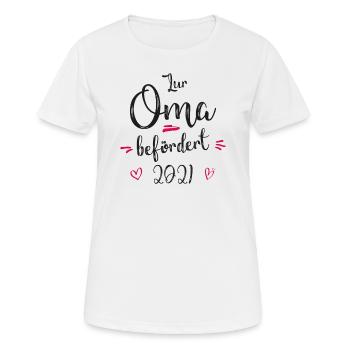 Oma befördert 2021 Ankündigung du w - Frauen T-Shirt atmungsaktiv - Weiß - Vorne - AI Model Female 172 dark (172cm)