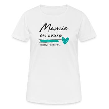 Je serai grand-mère annonce de grossesse bébé - T-shirt respirant Femme - blanc - Devant - AI Model Female 172 dark (172cm)
