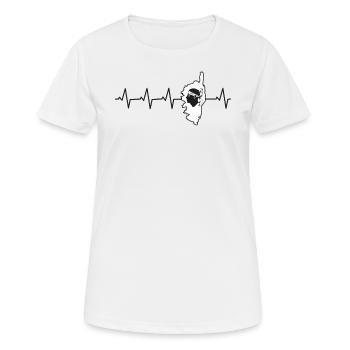 Corse Battement de coeur EKG Corsica Heartbeat Île - T-shirt respirant Femme - blanc - Devant - AI Model Female 172 dark (172cm)