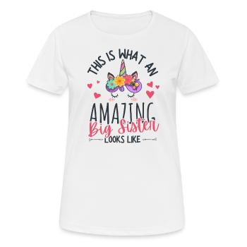 Big Sister Unicorn Pregnancy Childbirth Sweet - Women's Breathable T-Shirt - white - Front - AI Model Female 172 dark (172cm)