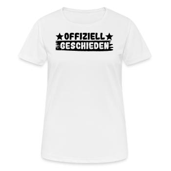 Offiziell geschieden Scheidung Trennung Spruch - Frauen T-Shirt atmungsaktiv - Weiß - Vorne - AI Model Female 172 dark (172cm)