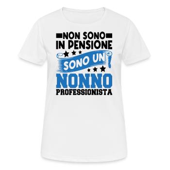 Non sono in pensione sono un Nonno professionista - Frauen T-Shirt atmungsaktiv - Weiß - Vorne - AI Model Female 172 dark (172cm)