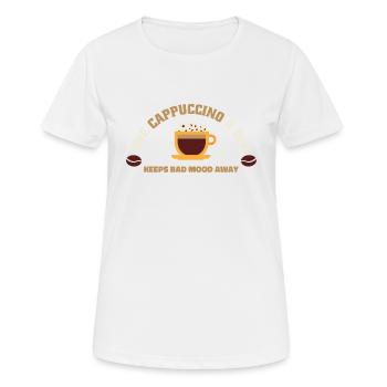 Amateur de cappuccino - Un cappuccino par jour - T-shirt respirant Femme - blanc - Devant - AI Model Female 172 dark (172cm)
