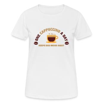 Amateur de cappuccino - Un cappuccino par jour - T-shirt respirant Femme - blanc - Devant - AI Model Female 172 dark (172cm)