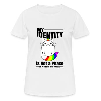 Mon identité n’est pas une phase - T-shirt respirant Femme - blanc - Devant - AI Model Female 172 dark (172cm)