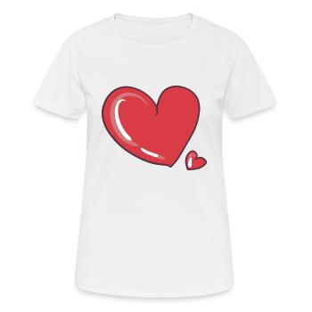 cœur coeur - T-shirt respirant Femme - blanc - Devant - AI Model Female 172 dark (172cm)