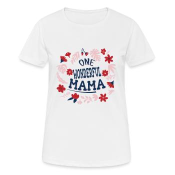 Muttertag Geschenkidee One Wonderful Mama - Frauen T-Shirt atmungsaktiv - Weiß - Vorne - AI Model Female 172 dark (172cm)