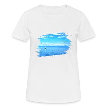 Voilier sur le lac de Constance - T-shirt respirant Femme - blanc - Devant - AI Model Female 172 dark (172cm)