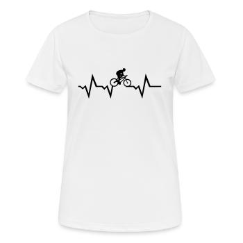 Cyclist & Heartbeat, cycling - T-shirt respirant Femme - blanc - Devant - AI Model Female 172 dark (172cm)