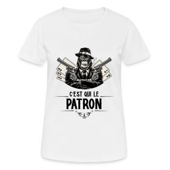 C'est qui le patron - T-shirt respirant Femme - blanc - Devant - AI Model Female 172 dark (172cm)