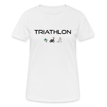 Triathlet Schaf - Frauen T-Shirt atmungsaktiv - Weiß - Vorne - AI Model Female 172 dark (172cm)