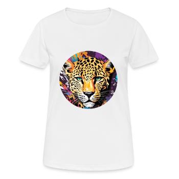 Leopard / Gepard / Tier / Animal Print / Muster - Frauen T-Shirt atmungsaktiv - Weiß - Vorne - AI Model Female 172 dark (172cm)