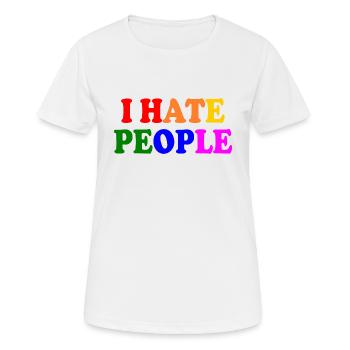 I hate people - T-shirt respirant Femme - blanc - Devant - AI Model Female 172 dark (172cm)