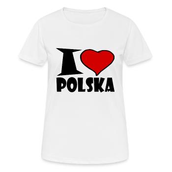 J'aime Polska - j'aime la Pologne - T-shirt respirant Femme - blanc - Devant - AI Model Female 172 dark (172cm)