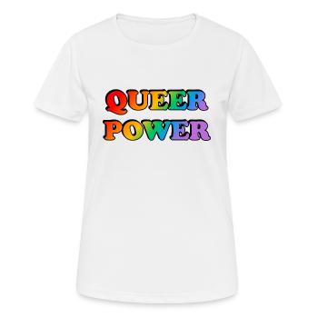 Pouvoir queer - T-shirt respirant Femme - blanc - Devant - AI Model Female 172 dark (172cm)