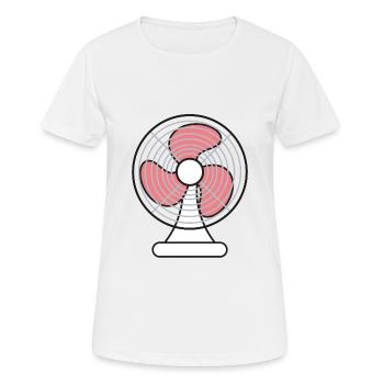 Ventilator Sommer Hitze - Frauen T-Shirt atmungsaktiv - Weiß - Vorne - AI Model Female 172 dark (172cm)
