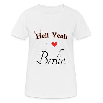 hell yeah i love Berlin - Frauen T-Shirt atmungsaktiv - Weiß - Vorne - AI Model Female 172 dark (172cm)