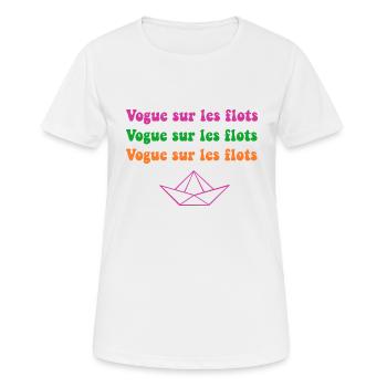 Vogue sur les flots - T-shirt respirant Femme - blanc - Devant - AI Model Female 172 dark (172cm)