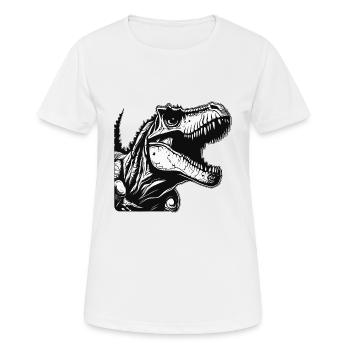Dinosaurier / Tier / Urzeit / Reptil / Jungs - Frauen T-Shirt atmungsaktiv - Weiß - Vorne - AI Model Female 172 dark (172cm)