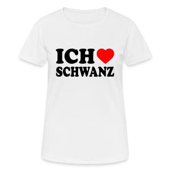Ich liebe schwanz - Frauen T-Shirt atmungsaktiv - Weiß - Vorne - AI Model Female 172 dark (172cm)