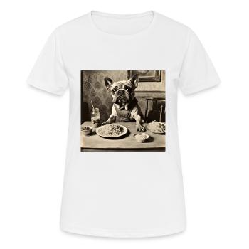 Chien / Animal / Photo / Sauvage / Drôle / Aboiement - T-shirt respirant Femme - blanc - Devant - AI Model Female 172 dark (172cm)