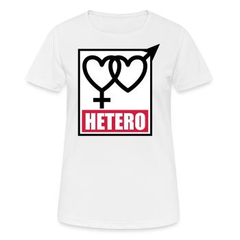 04 HETERO Herzen Liebe Love Heterosexuell - Frauen T-Shirt atmungsaktiv - Weiß - Vorne - AI Model Female 172 dark (172cm)