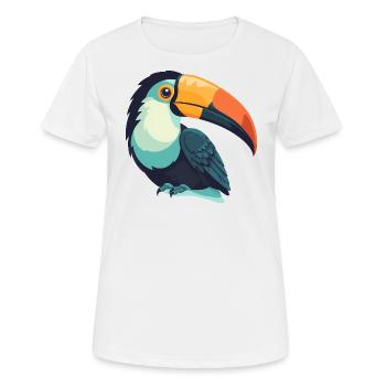 farbenfroher Tukan - Frauen T-Shirt atmungsaktiv - Weiß - Vorne - AI Model Female 172 dark (172cm)