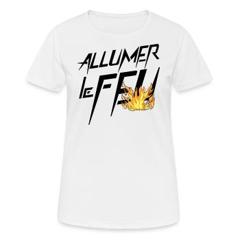 Allumer le feu - T-shirt respirant Femme - blanc - Devant - AI Model Female 172 dark (172cm)
