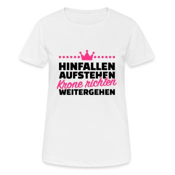 Krone richten weitergehen - Frauen T-Shirt atmungsaktiv - Weiß - Vorne - AI Model Female 172 dark (172cm)