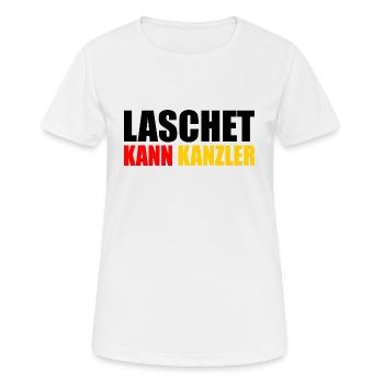 Laschet kann kanzler - Frauen T-Shirt atmungsaktiv - Weiß - Vorne - AI Model Female 172 dark (172cm)