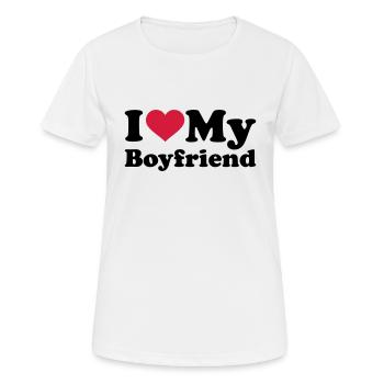 I love my boyfriend - Frauen T-Shirt atmungsaktiv - Weiß - Vorne - AI Model Female 172 dark (172cm)