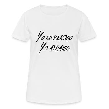 ICH JAGE NICHT, ICH ZIEHE AN - Frauen T-Shirt atmungsaktiv - Weiß - Vorne - AI Model Female 172 dark (172cm)