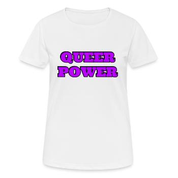 Pouvoir queer - T-shirt respirant Femme - blanc - Devant - AI Model Female 172 dark (172cm)