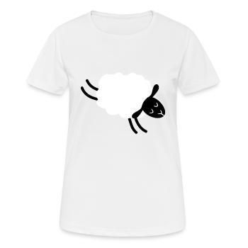 Jumping Sheep - Frauen T-Shirt atmungsaktiv - Weiß - Vorne - AI Model Female 172 dark (172cm)