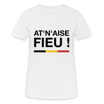 A't n'aise Fieu ! A ton aise Fieu ! (Dark) - T-shirt respirant Femme - blanc - Devant - AI Model Female 172 dark (172cm)