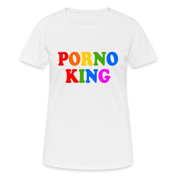 Porno king - Frauen T-Shirt atmungsaktiv - Weiß - Vorne - AI Model Female 172 dark (172cm)